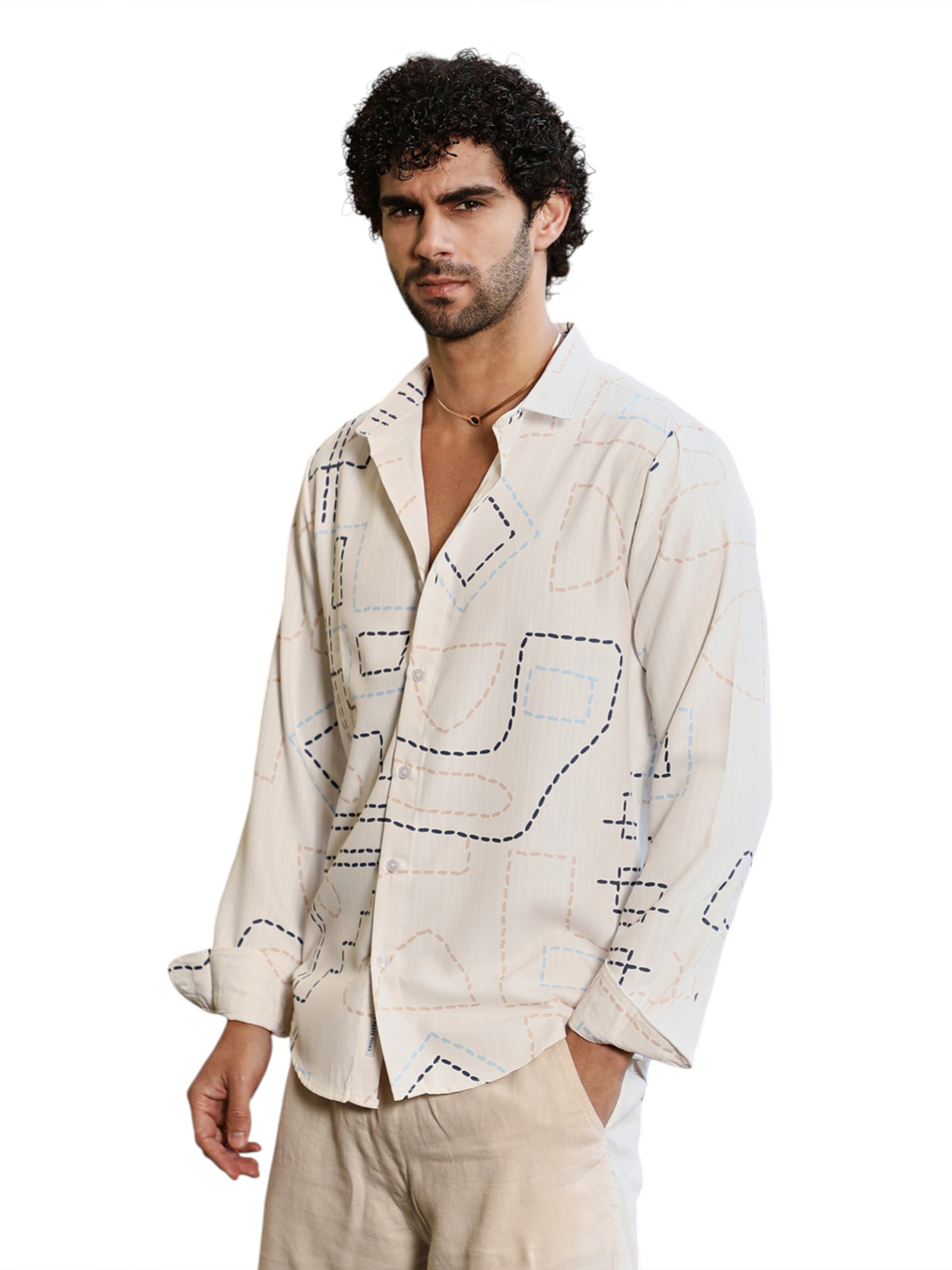 Campus Sutra Comfort fit Button Up Shirt 'Ivanna' in White