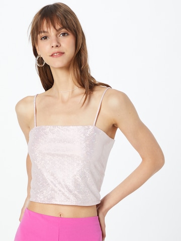 Monki Top in Pink: front