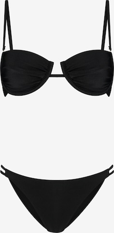 juoda Shiwi Plati Bikinis: priekis