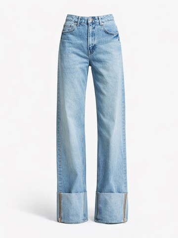 IT'S BASIC Regular Jeans 'STRAIGHT MID RISE JEANS' in Blauw: voorkant