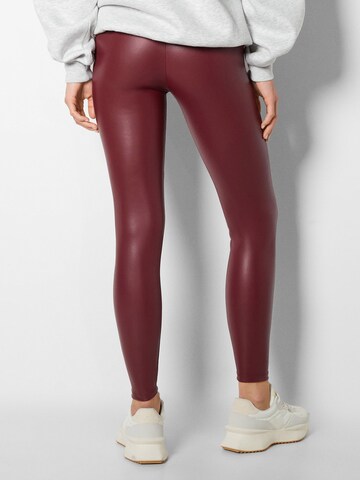 Bershka Skinny Leggings in Red