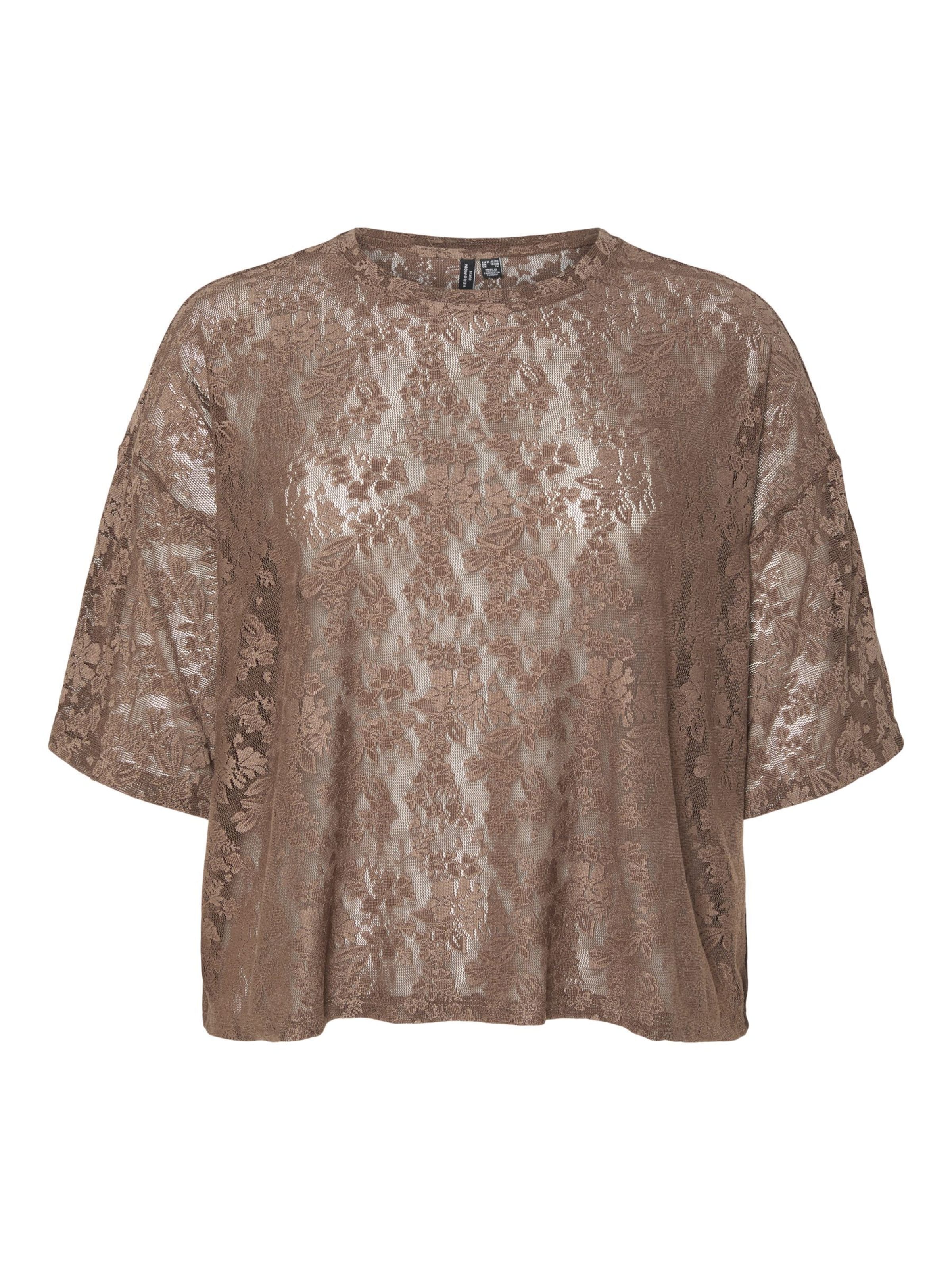 T-shirt 'Mia' Vero Moda Curve en marron : devant