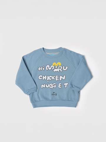 Maru + Bo Sweatshirt 'RAGLAN SLEEVE SWEATSHIRT CHICKEN NUGGET'‌‌‌‌‌‌ in Blau: Vorderseite
