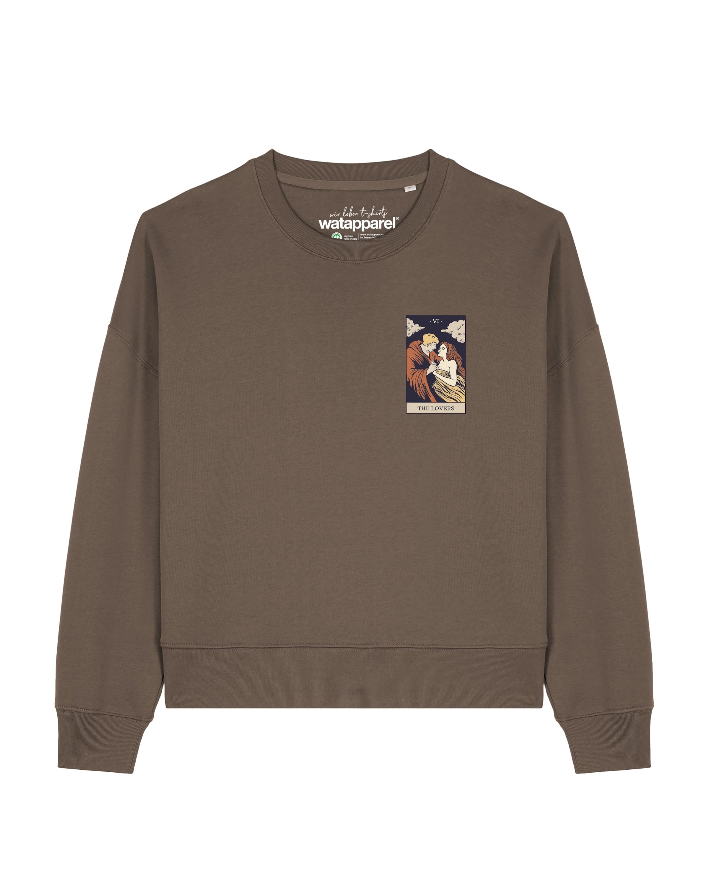 Sweat-shirt 'Tarot The Lovers ' Watapparel en marron : devant