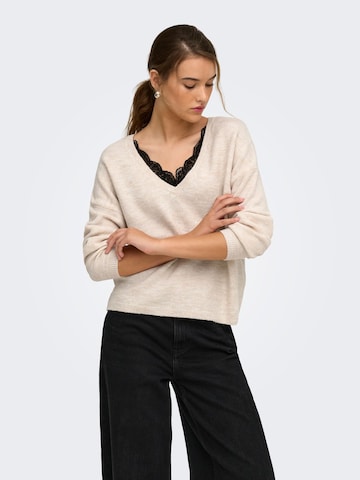 ONLY Sweater 'ONLMANIFESTA' in Beige: front
