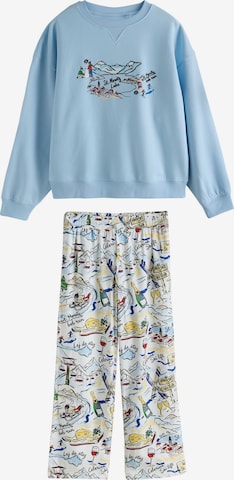 Next Pyjama 'Christmas' värissä sininen: etupuoli