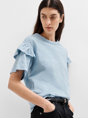 T-shirt 'Rylie' SELECTED FEMME en bleu