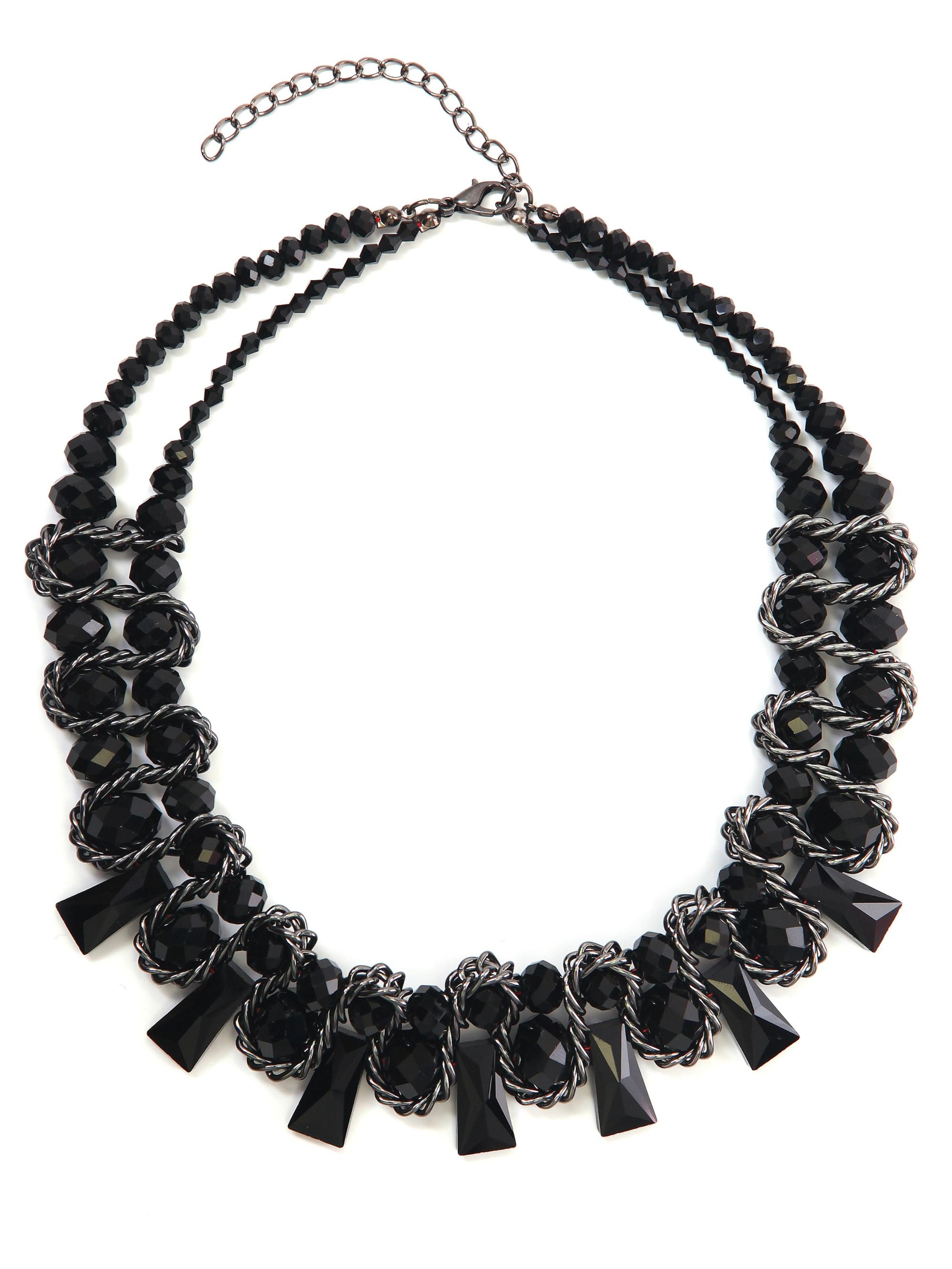 COLLEZIONE ALESSANDRO Necklace 'Nicola' in Black: front
