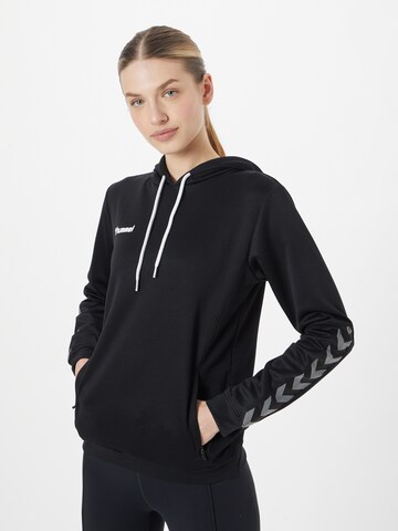 Hummel Sportief sweatshirt 'Authentic' in Zwart: voorkant