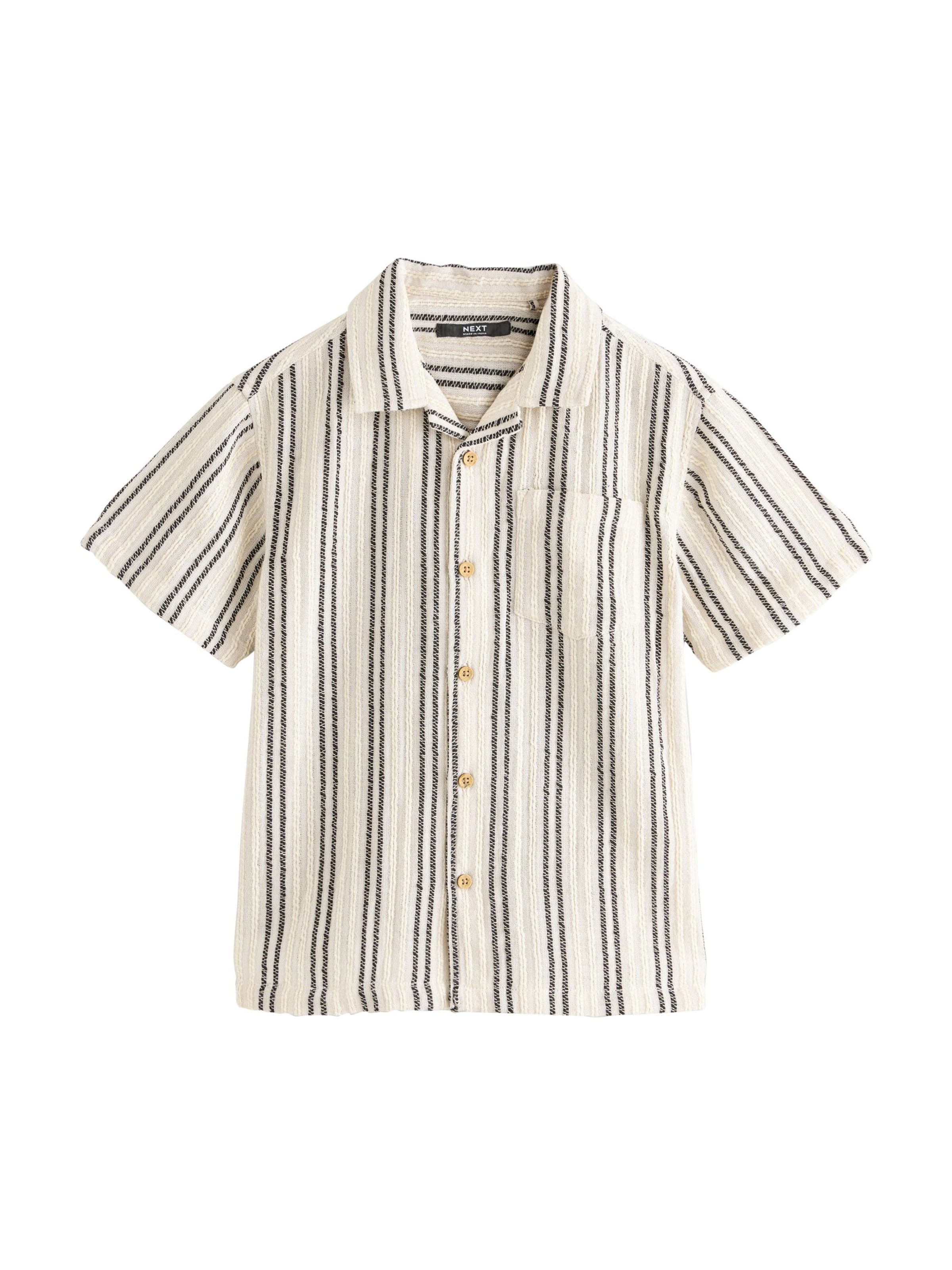 Next Regular fit Button up shirt in Black: front