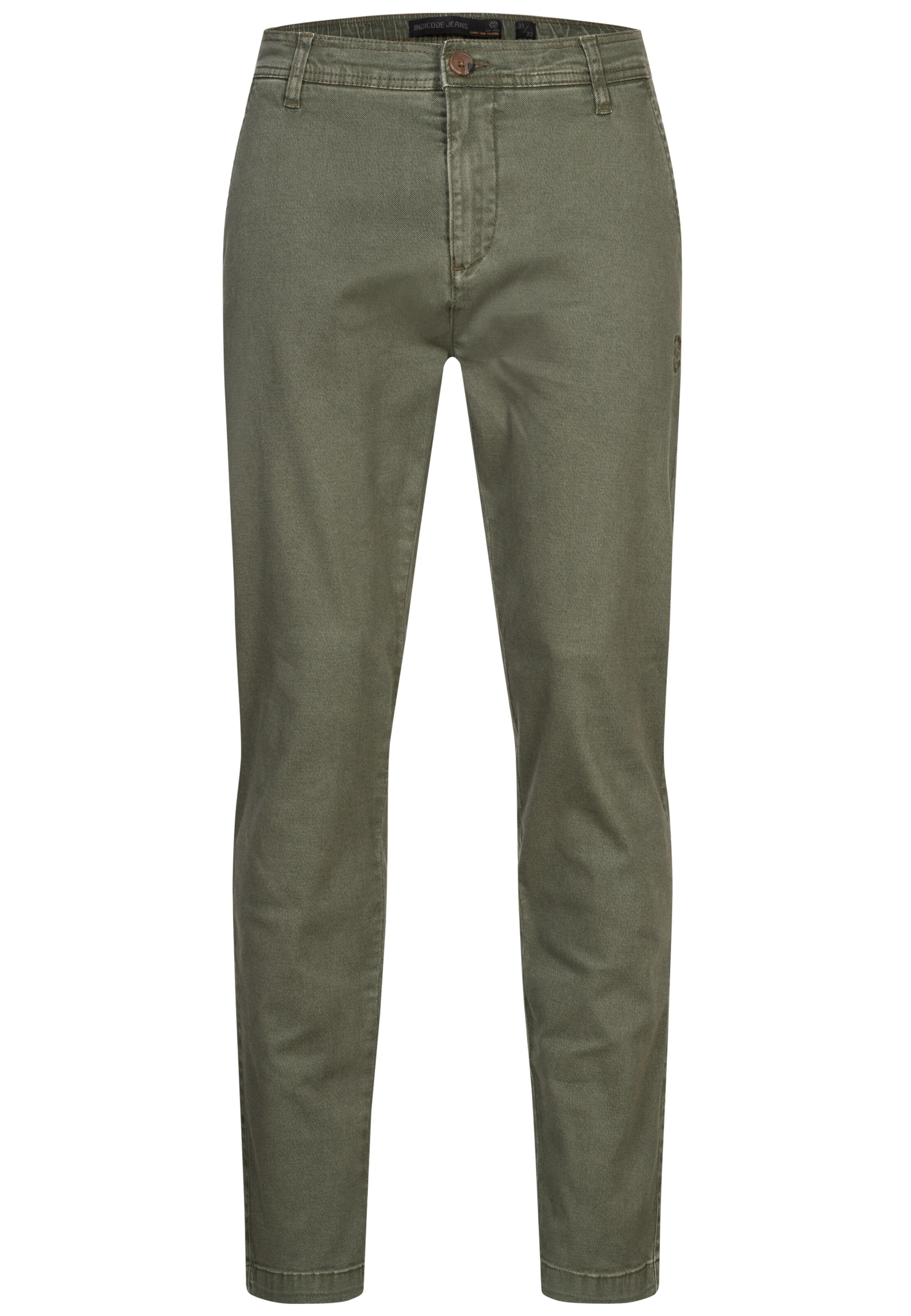 INDICODE JEANS Chino trousers 'Gabrin' in Green: front