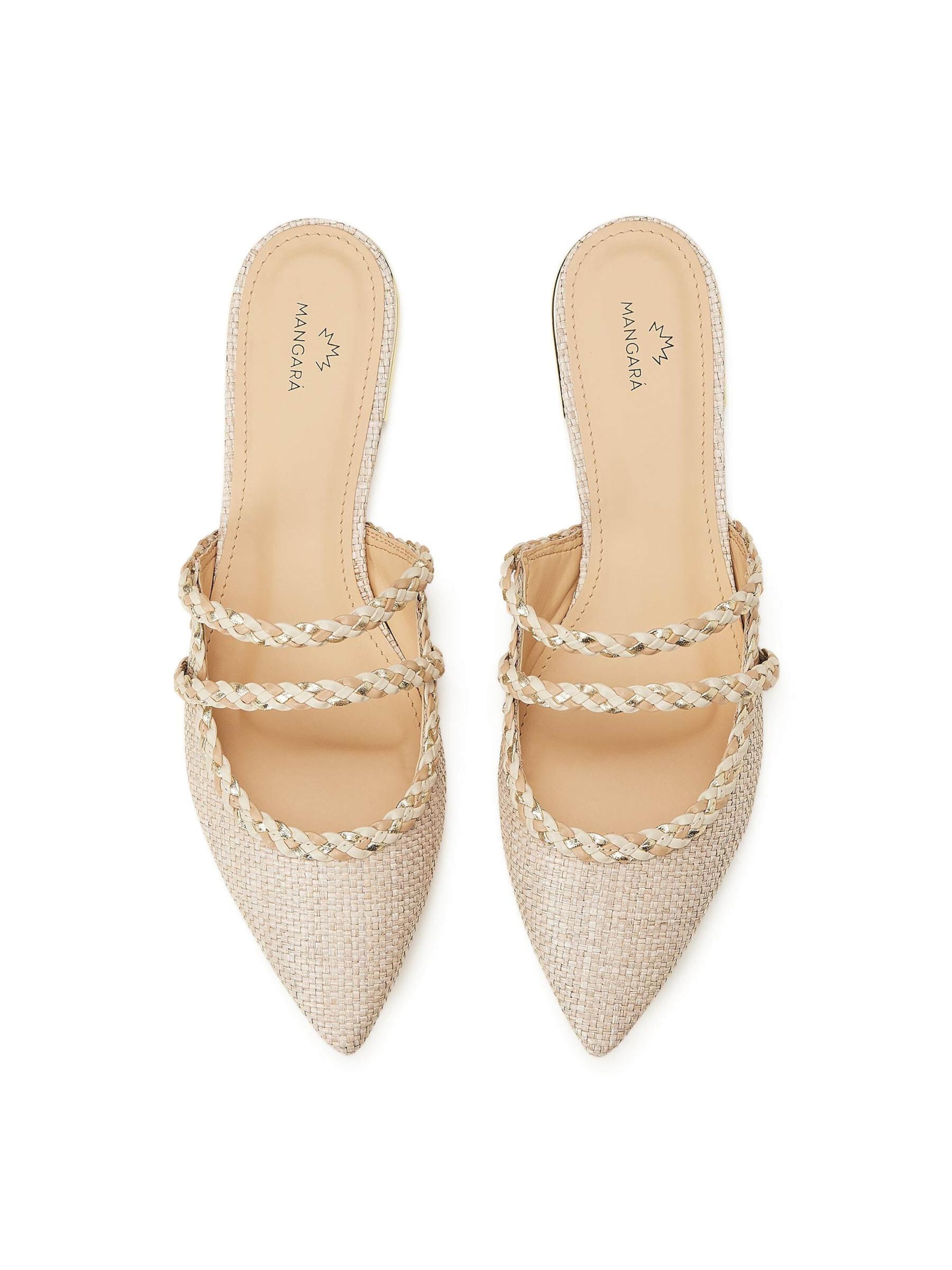 Mule 'Mules en raphia Mangara Amburana avec détails en cuir tressé' Mangara Atelier en beige