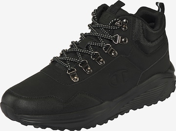 Champion Authentic Athletic Apparel Lace-Up Boots in Black: front