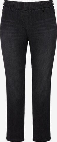 Coupe slim Jeggings Ulla Popken en noir : devant