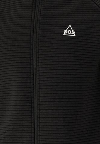 SOS Athletic Zip-Up Hoodie 'Muju' in Black