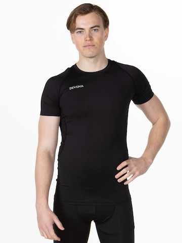 T-Shirt fonctionnel 'Valide' Divina en noir : devant