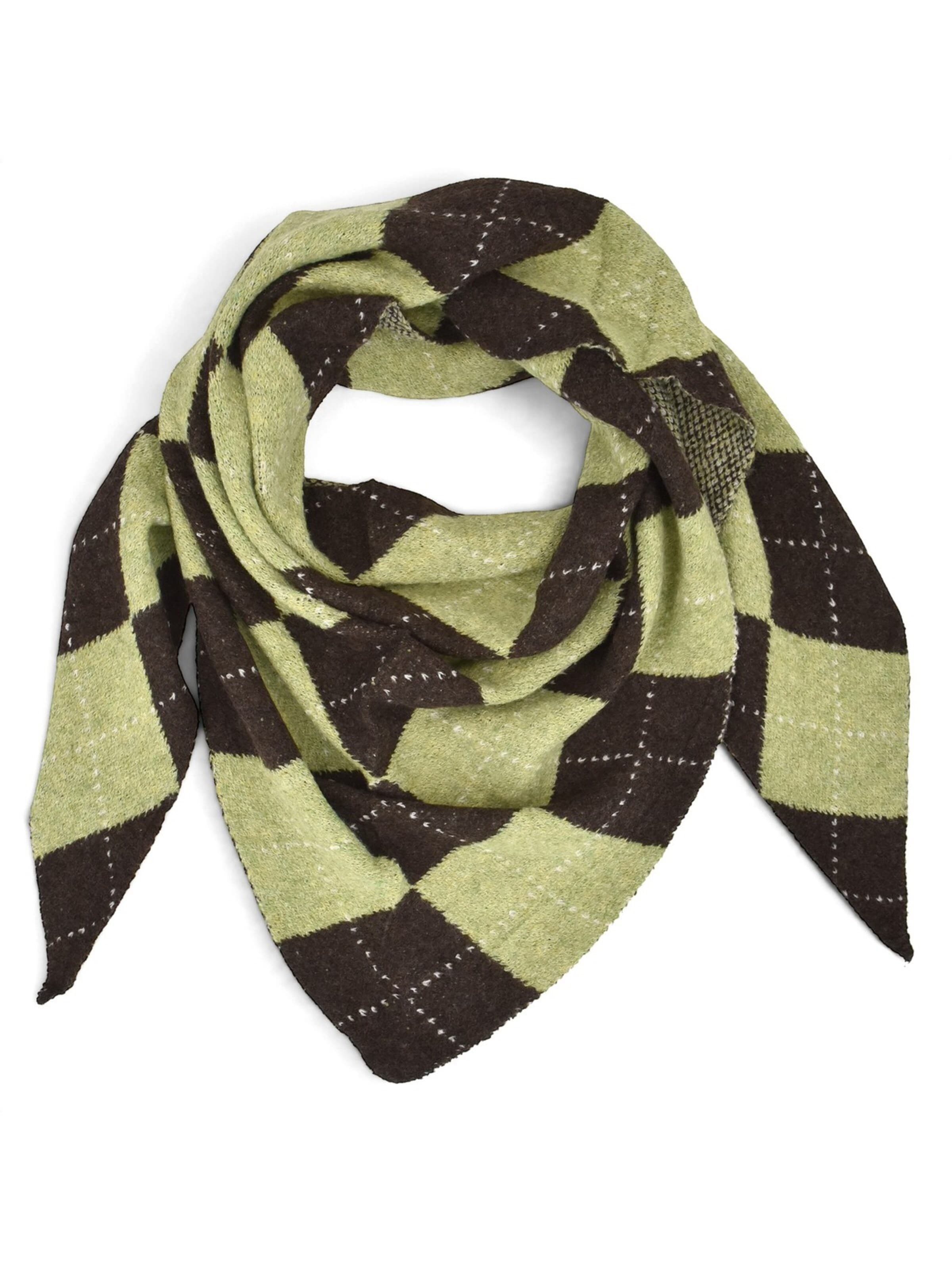 styleBREAKER Tuch 'Strick Dreieckstuch mit Argyle Muster & Wendeseite'‌‌‌‌‌‌ in Grün: Vorderseite