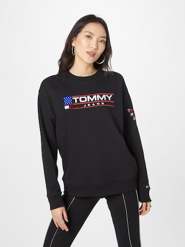 melns Tommy Jeans Sportisks džemperis 'Modern Sport 1': no priekšpuses