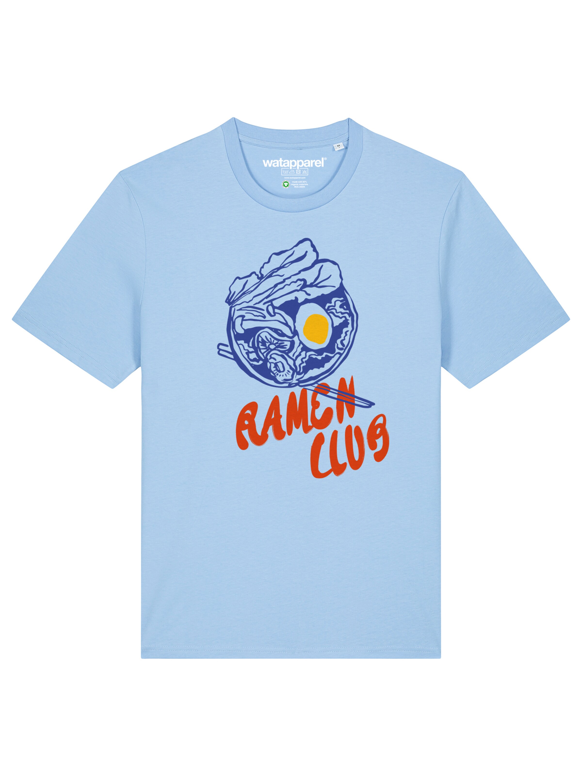 Watapparel Shirt 'Ramen Club' in Blauw: voorkant