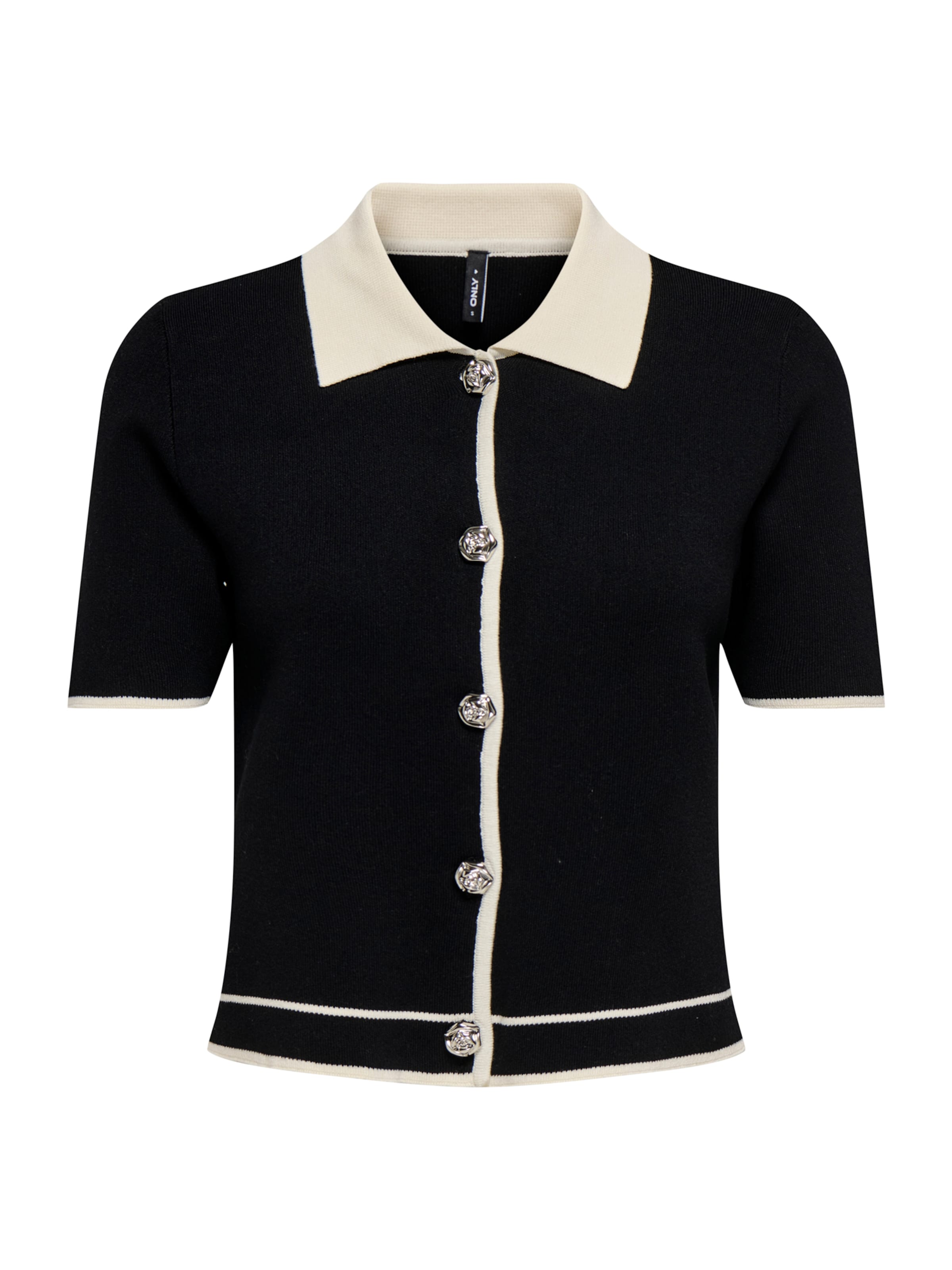 ONLY Gebreid vest 'ONLELEA' in Zwart: voorkant