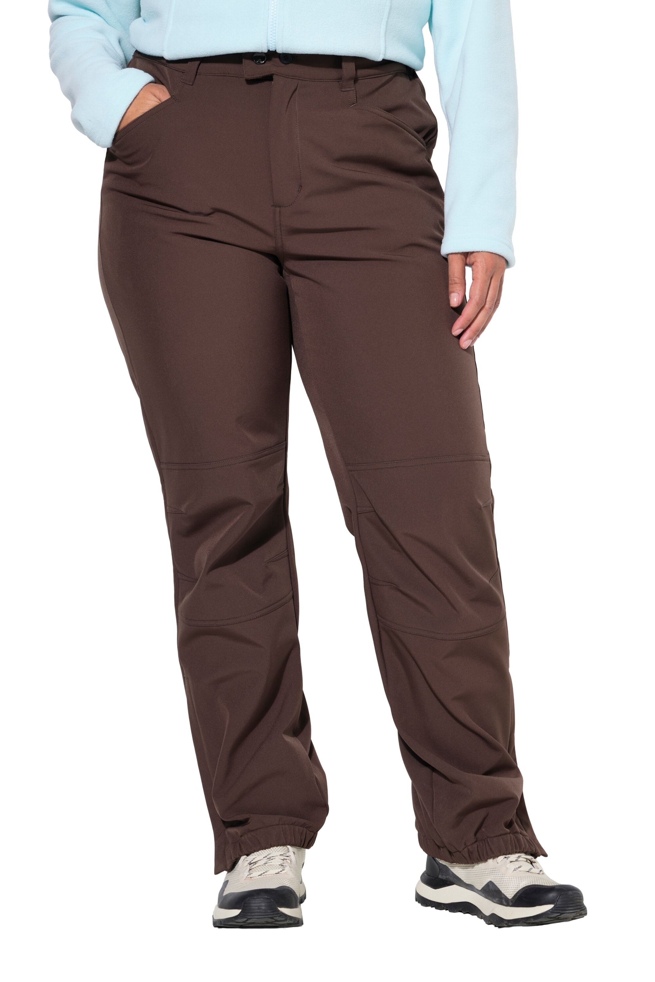 Ulla Popken Tapered Trousers in Grey: front