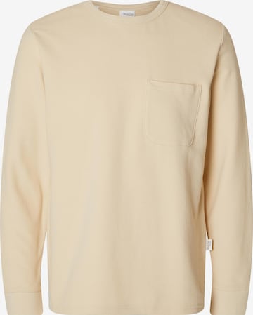 T-Shirt 'Colin' SELECTED HOMME en beige : devant