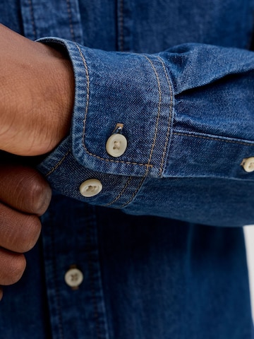 JACK & JONES - Ajuste regular Camisa 'JJEBROOK' en azul