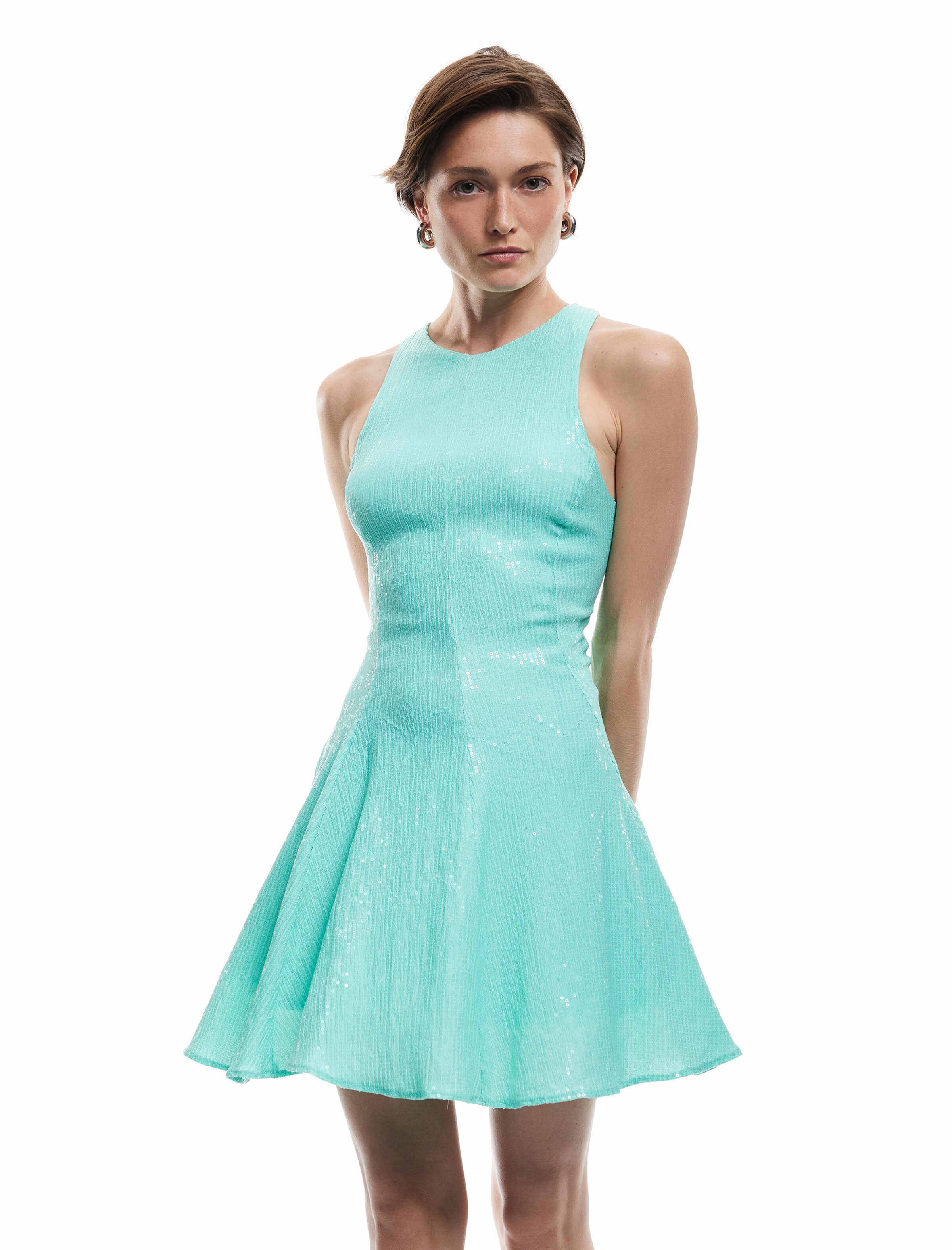 Koton Cocktailjurk in Groen: voorkant