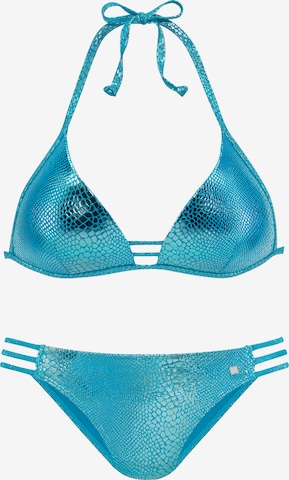 JETTE Triangle Bikini in Blue: front