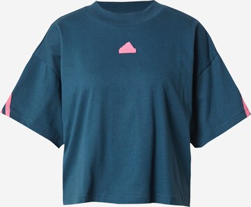 ADIDAS SPORTSWEAR - Camisa funcionais 'Future Icons 3-Stripes' em azul: frente