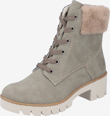 Rieker - Botas con cordones en verde: frente