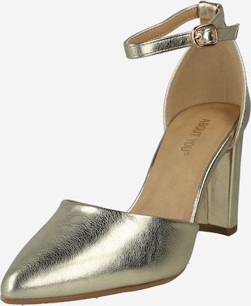 ABOUT YOU - Sapatos de salto 'Mylie' em ouro: frente