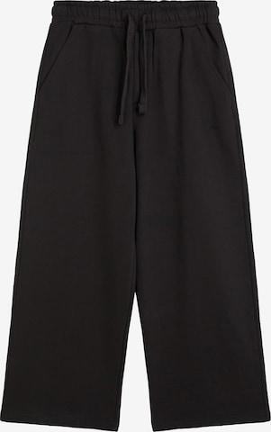 BershkaBaggy Hlače - crna boja: prednji dio