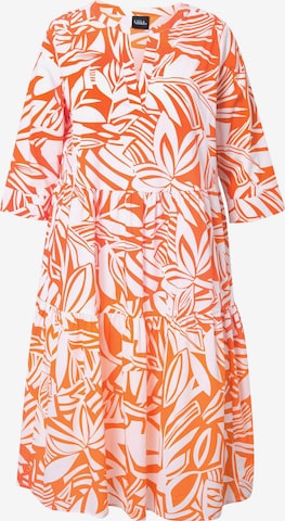 Ulla Popken Jurk in Oranje: voorkant