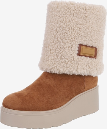 Ital-Design Ankle Boots in Beige: front
