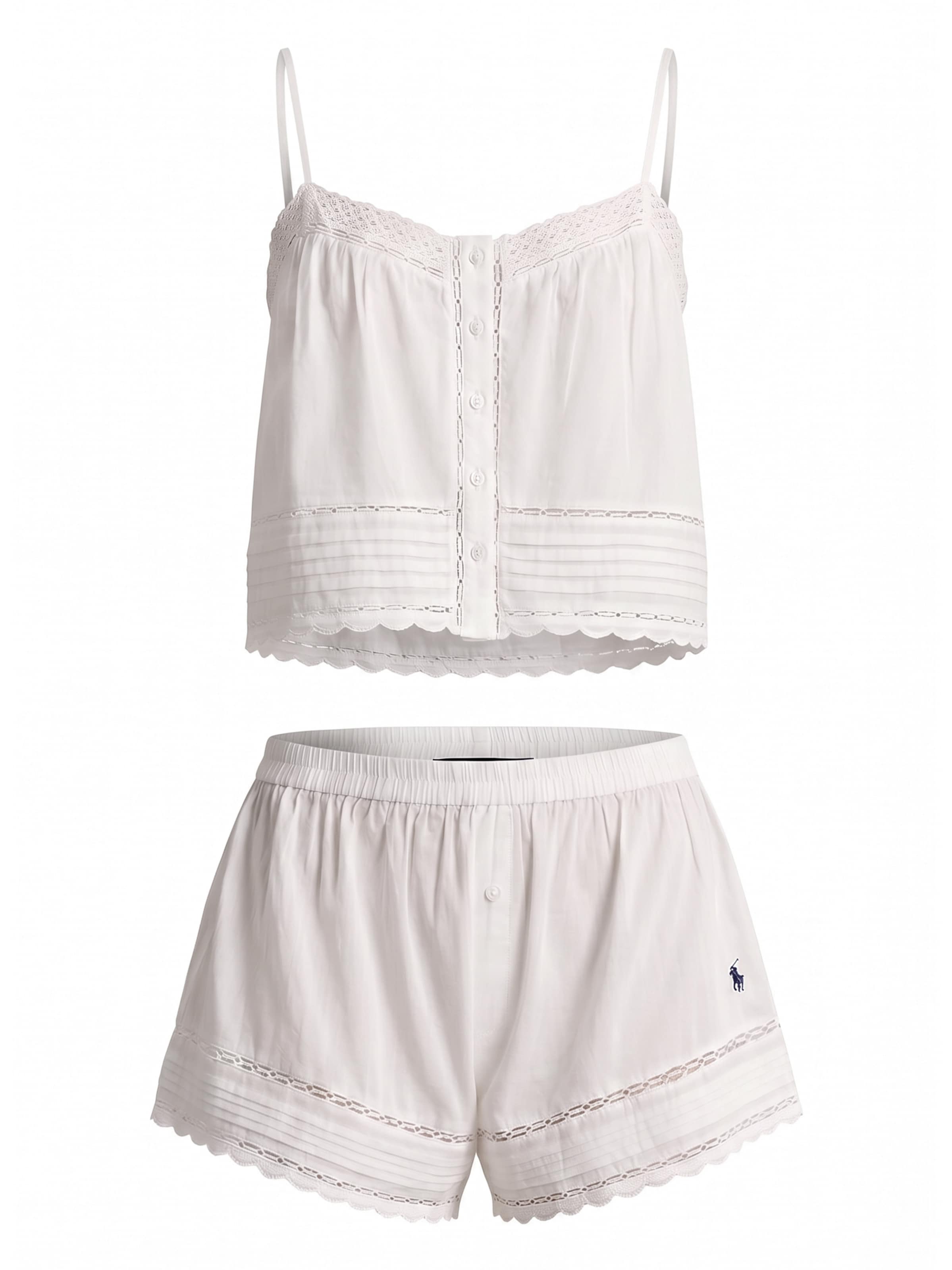 Pyjama ' Vintage Pretty Voile ' Polo Ralph Lauren en blanc : devant