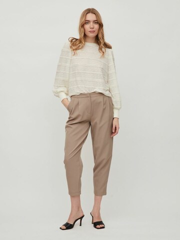 VILA Loose fit Pleat-Front Pants 'Petria' in Beige