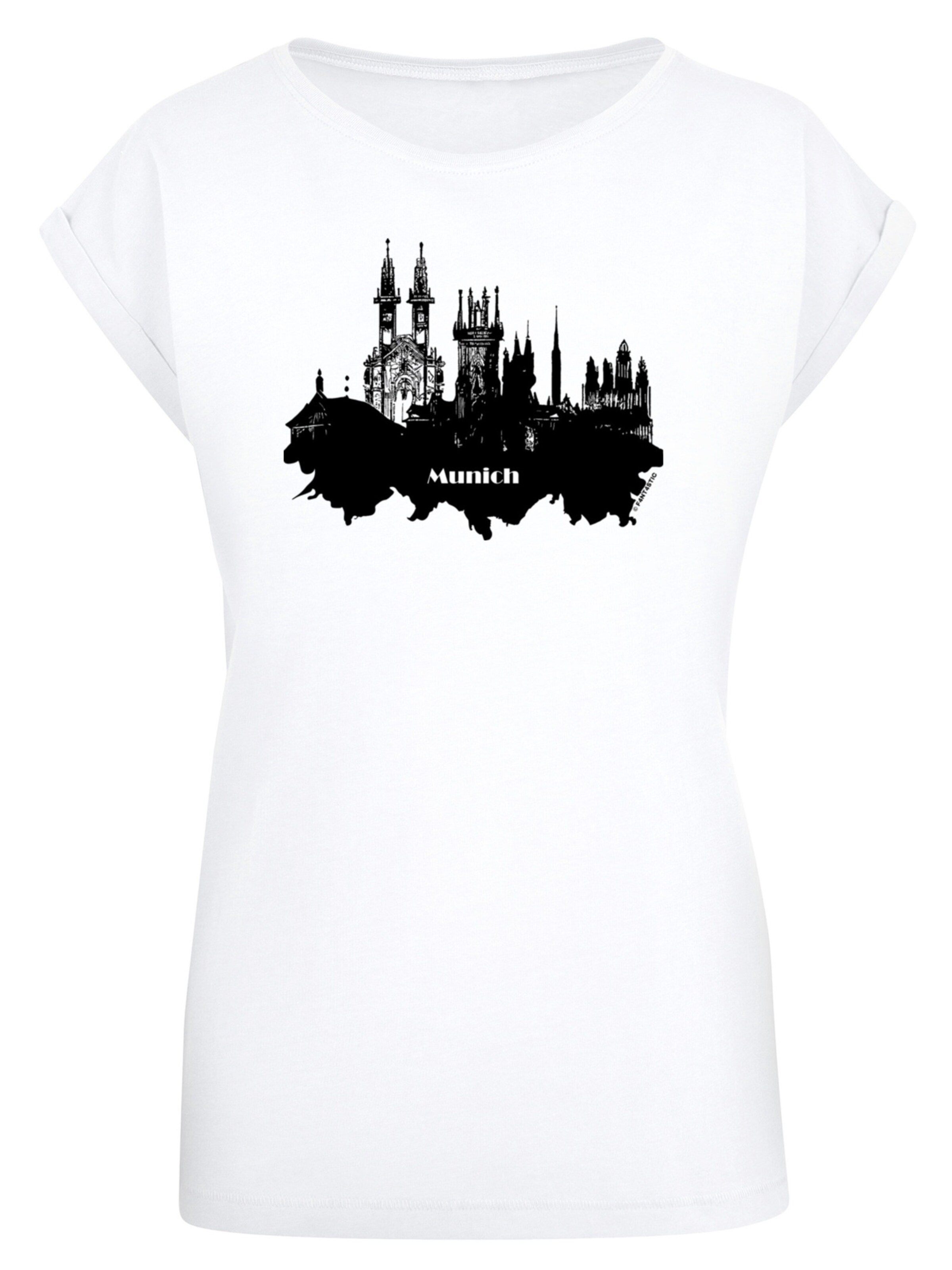 T-shirt 'Cities Collection - Munich skyline' F4NT4STIC en blanc : devant