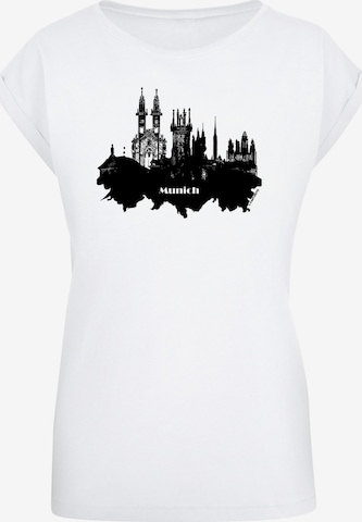 T-shirt 'Cities Collection - Munich skyline' F4NT4STIC en blanc : devant
