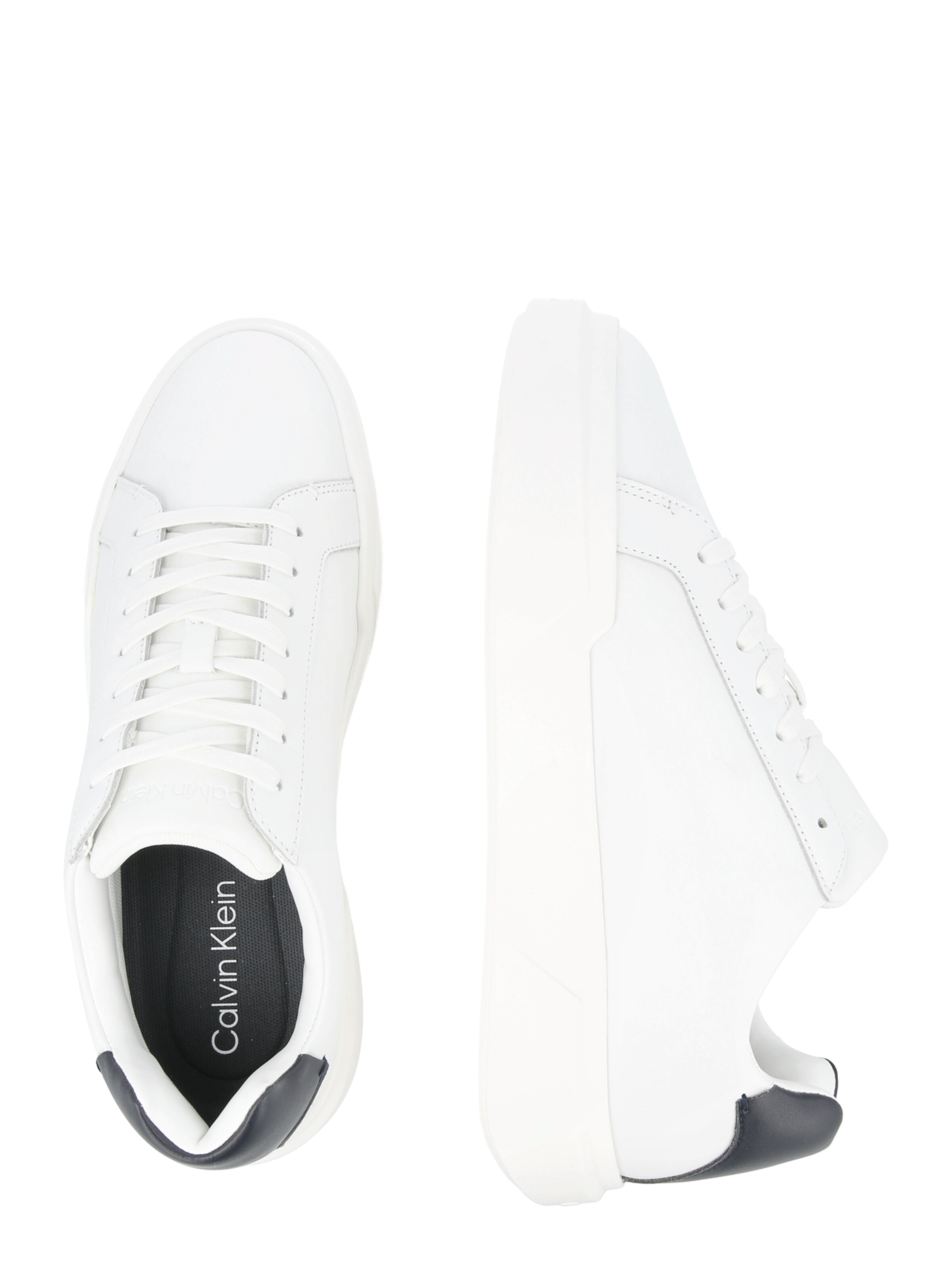 Calvin Klein - Sapatilhas baixas em branco: lateral