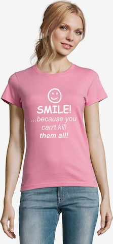Blondie & Brownie Shirt 'SmileKill' in Pink: front