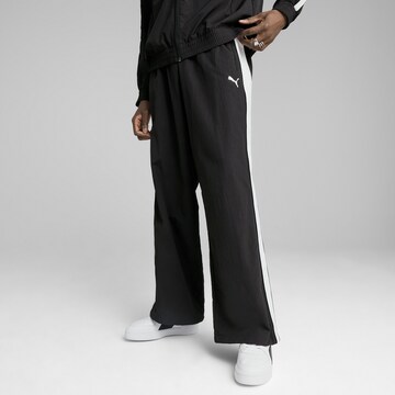 PUMA Wide Leg Sporthose 'T7' in Schwarz