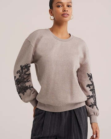 Bluză de molton de la WE Fashion pe maro: față