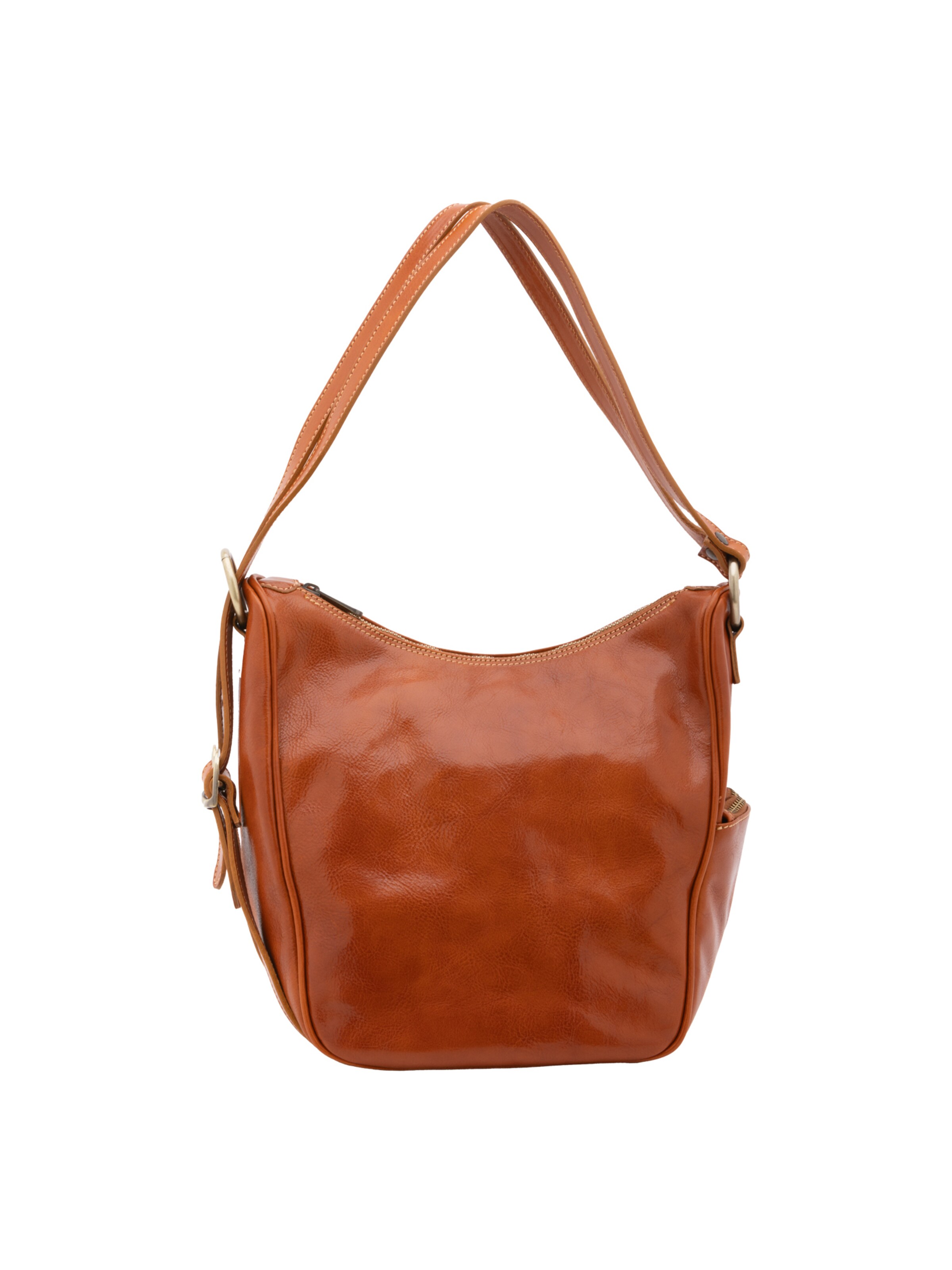 Borsa a spalla 'Borsa a Spalla Donna Vera Pelle Vacchetta - Chiusura Zip' di I Fratelli in beige: frontale