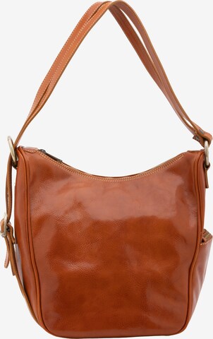 Borsa a spalla 'Borsa a Spalla Donna Vera Pelle Vacchetta - Chiusura Zip' di I Fratelli in beige: frontale