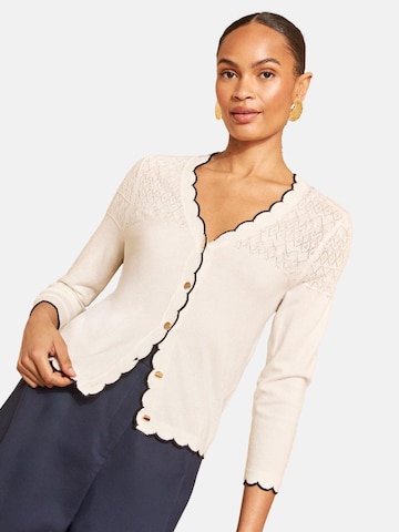 Cardigan love & roses en beige : devant