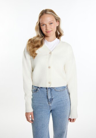 MYMO Knit cardigan in White: front