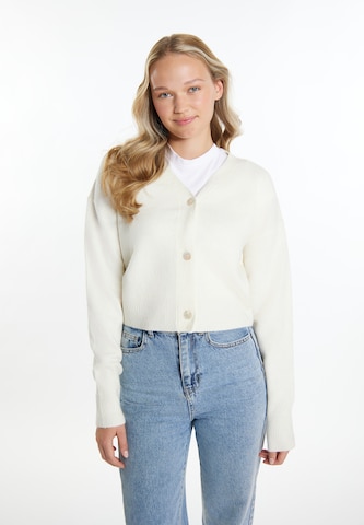 MYMO Knit cardigan in White: front