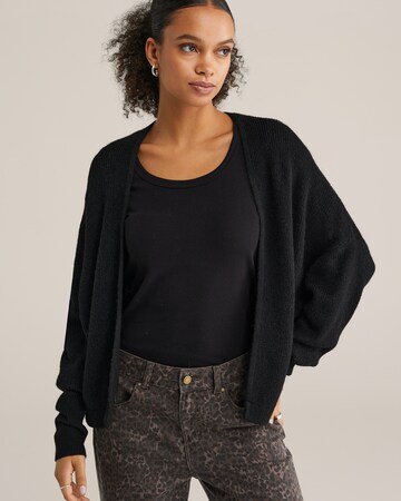 WE Fashion - Casaco de malha em preto: frente