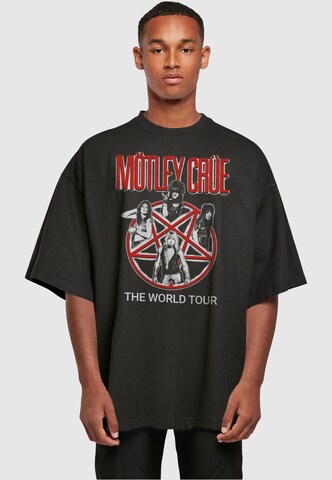 Merchcode Shirt 'Motley Crue - Vintage World Tour' in Zwart: voorkant